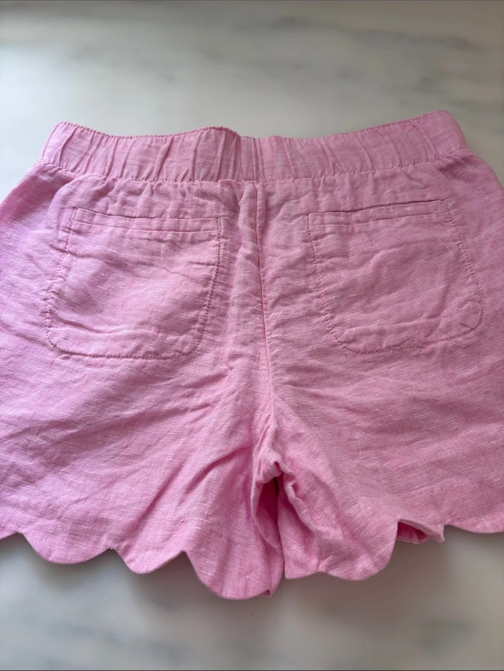 Lilly Pulitzer Linen Scalloped Pink Shorts XS